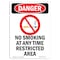Signmission OSHA Danger Sign, No Smoking At Any Time, 5in X 3.5in Decal, 3.5" W, 5" L, Portrait OS-DS-D-35-V-1470 - alternate 1